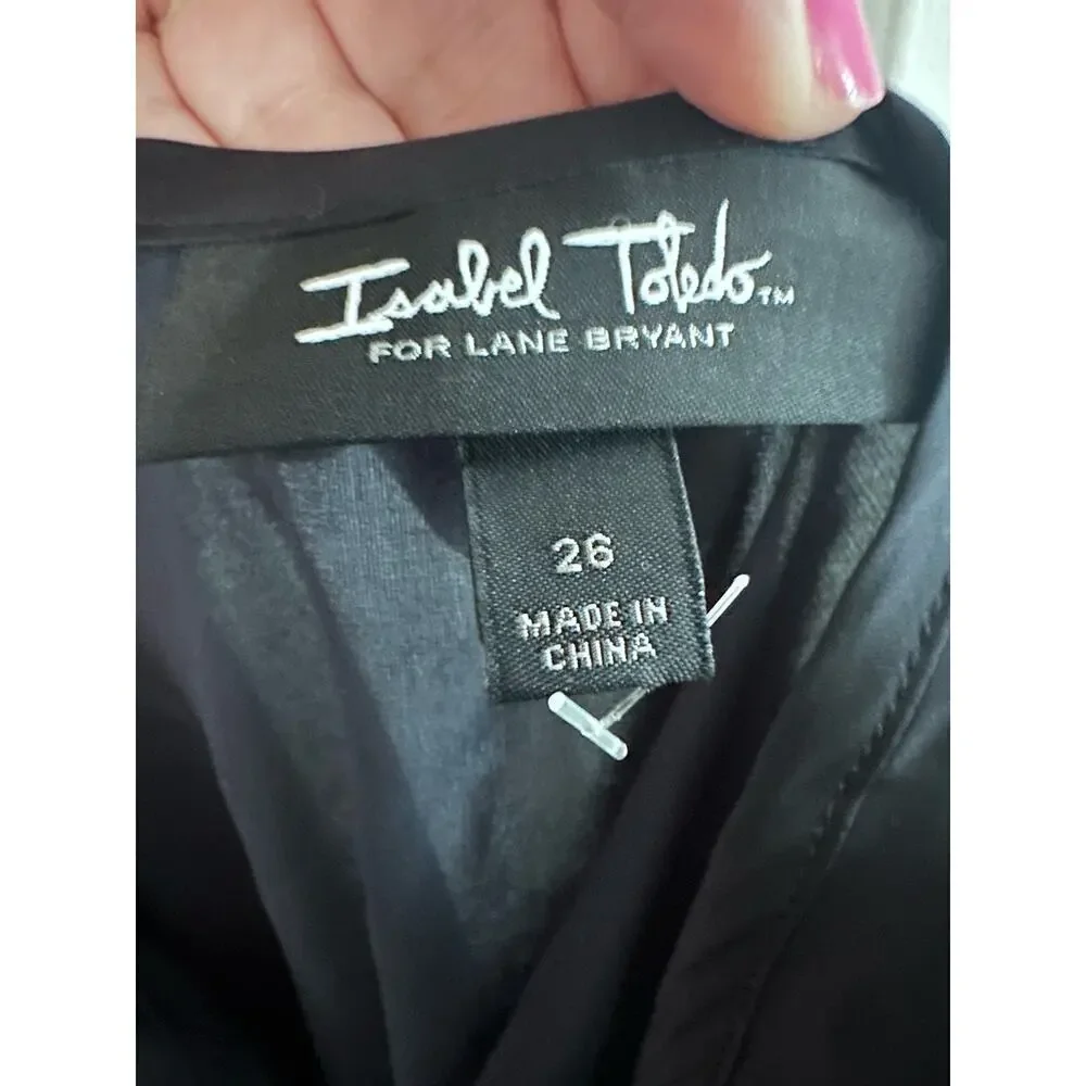 ISABEL TOLEDO For Lane Bryant Black Sleeveless Cami Tank Shirt Top Plus Curve 26 - Picture 3 of 4